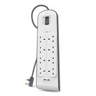2,4 Amp USB Charging 8-outlet Surge Protection Strip, White/Gray, hi-res
