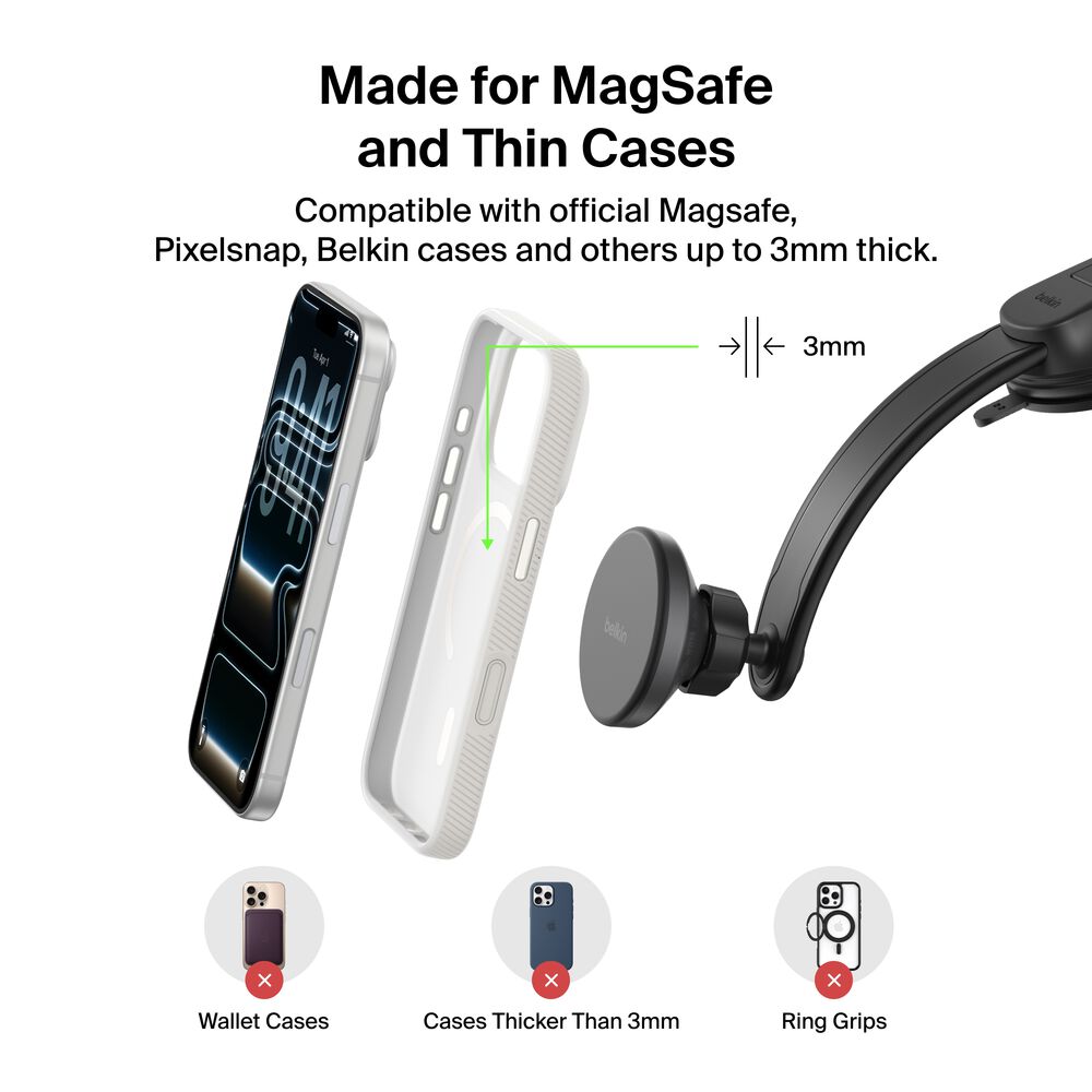 Magnetic Wireless Charging Car Dash Mount, , hi-res