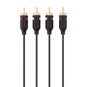 Cable de audio RCA con conectores chapados en oro, Negro, hi-res