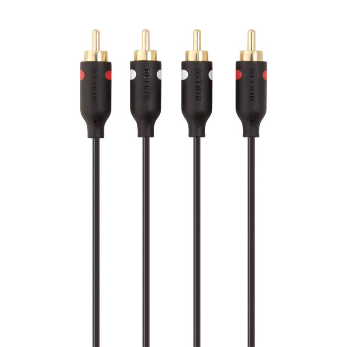 Cable de audio RCA con conectores chapados en oro, Negro, hi-res