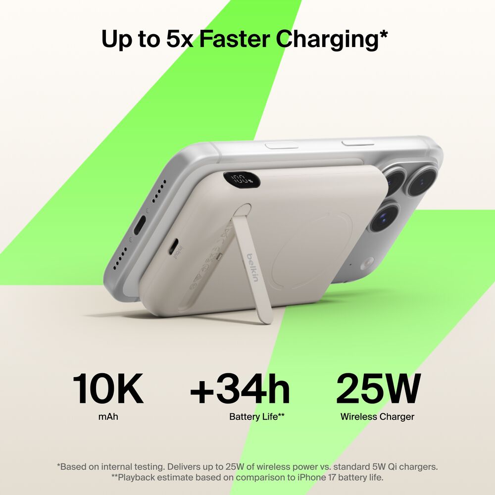 Power Bank 10K with Magnetic Ring, Sand, hi-res