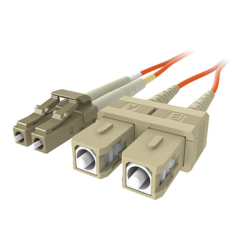 Fiber Optic Cable; Orange Multimode LC/SC Duplex, 50/125 OM2