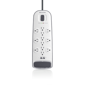 12-outlet Surge Protector with 8ft Power Cord + Ethernet