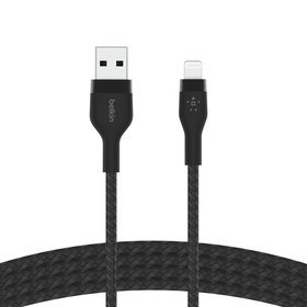 USB-A Cable with Lightning Connector, Black, hi-res