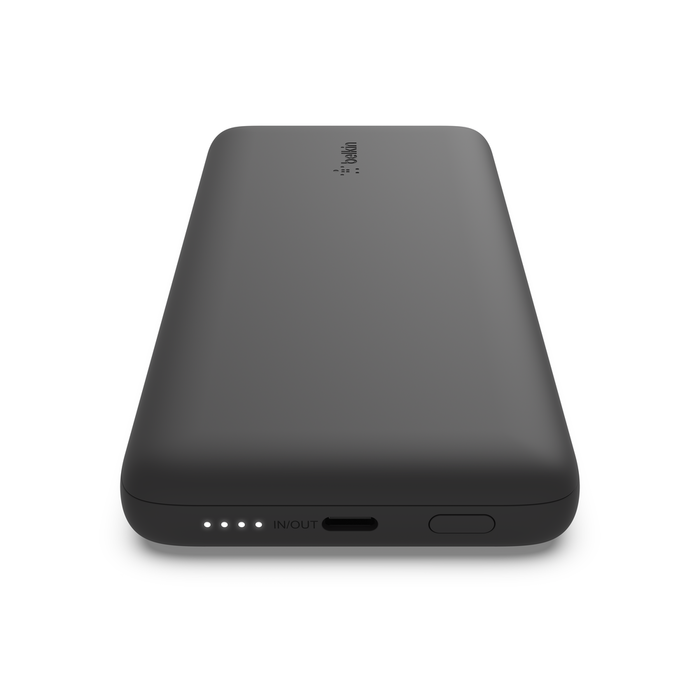 10K USB-C Power Bank with Integrated Cables, Black, hi-res