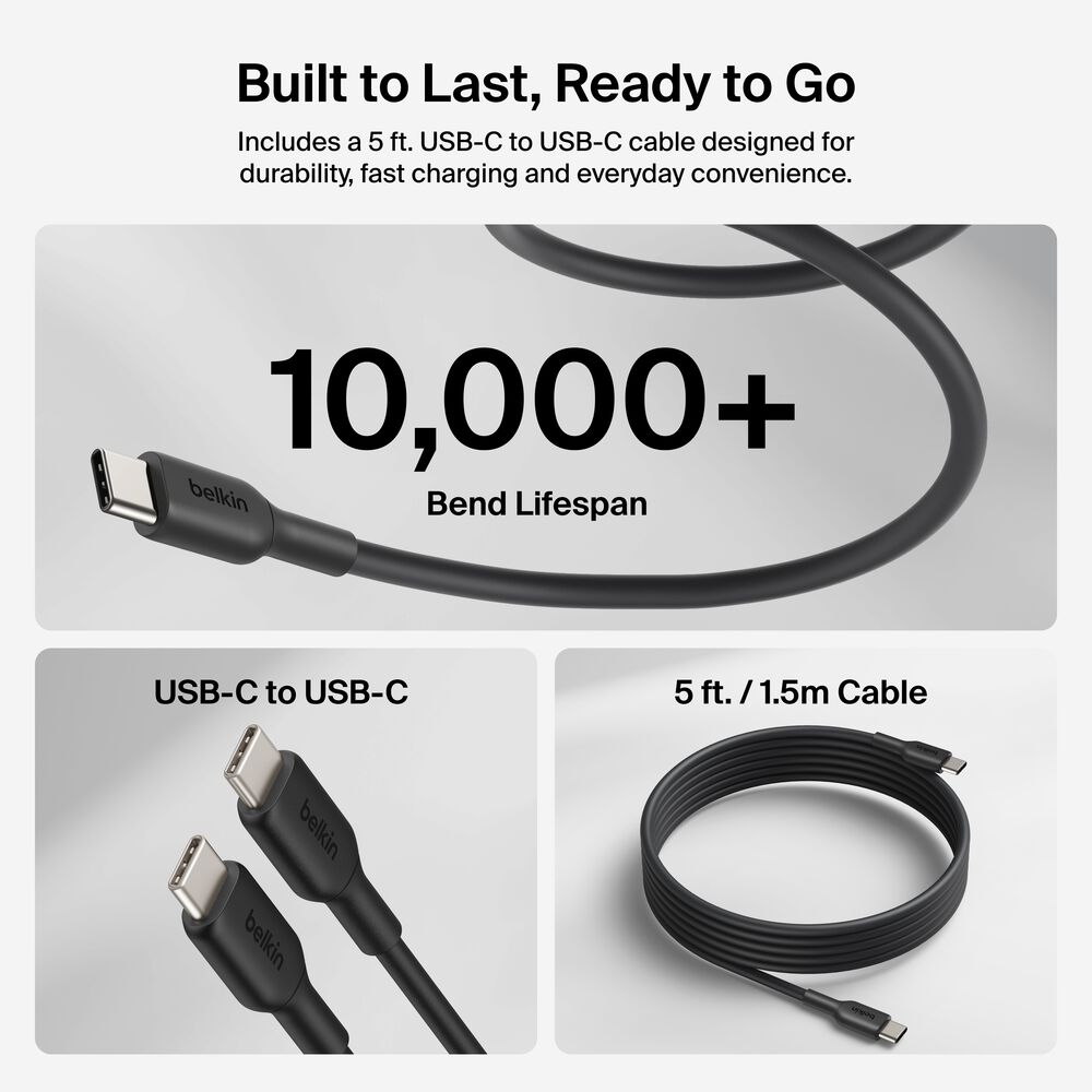USB-C GaN Wall Charger 100W + USB-C Cable, , hi-res