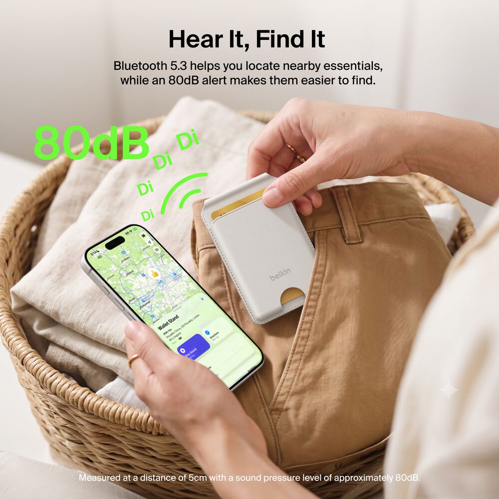 Wallet Stand with Bluetooth Tracker, Sand, hi-res