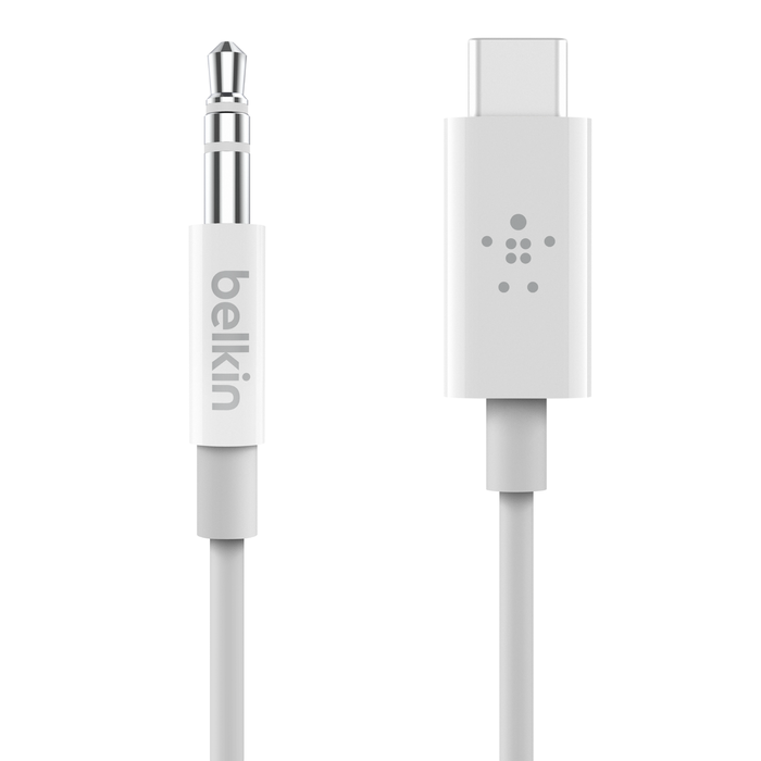 USB-C™ 커넥터 포함 RockStar™ 3.5mm 오디오 케이블, 하얀색, hi-res