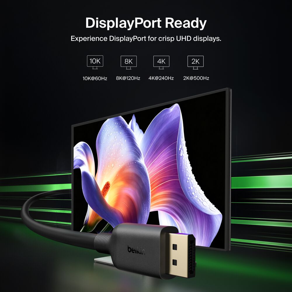 DisplayPort 2.1 Cable (10K), 2m/6.6 ft., , hi-res