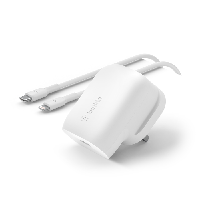 USB-C® PD 3.0 PPS Wall Charger 30W + USB-C® Cable with Lightning Connector, White, hi-res