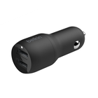 Dual USB-A Car Charger 24W + USB-A to Micro-USB Cable, Black, hi-res