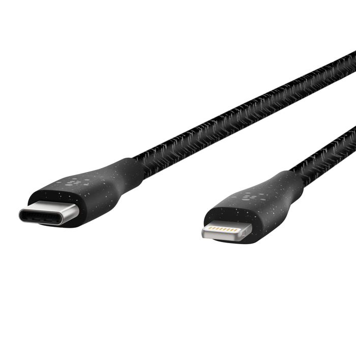 USB-C Cable with Lightning Connector + Strap (made with DuraTek), Black, hi-res