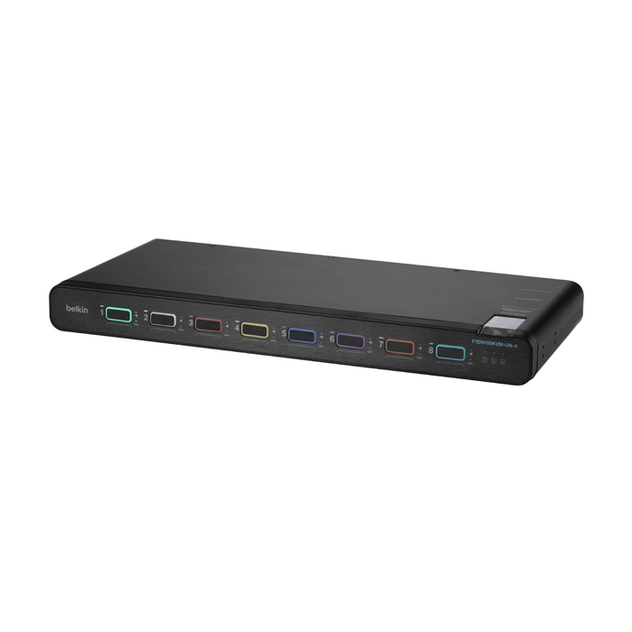 Universal 2nd Gen Secure KVM Switch, 8-Port Single Head w/ CAC, Black, hi-res