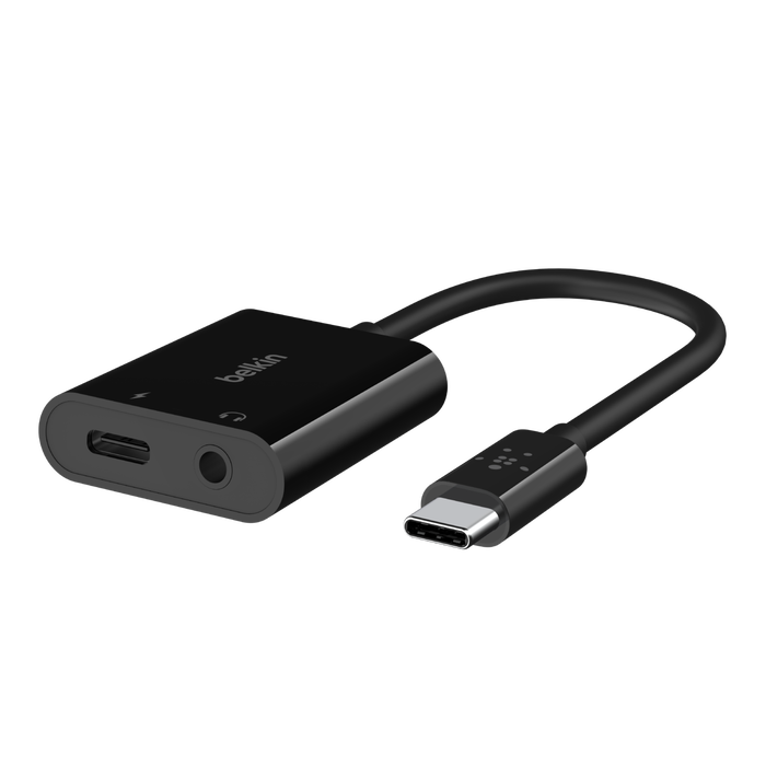 Câble Audio USB-C vers Jack 3,5mm Haute Qualité 90cm, Belkin - Noir -  Français