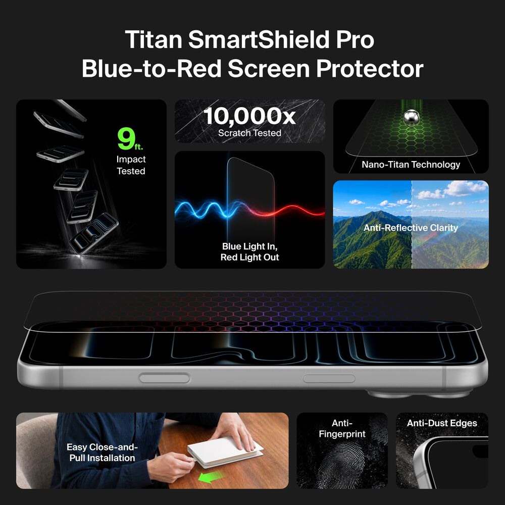 Blue-to-Red Screen Protector for iPhone 18 Pro Max / iPhone 17 Pro Max, , hi-res