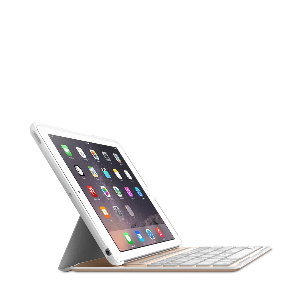 iPad Air 2用 QODE&trade; Ultimate Pro キーボードケース, White/Gold, hi-res