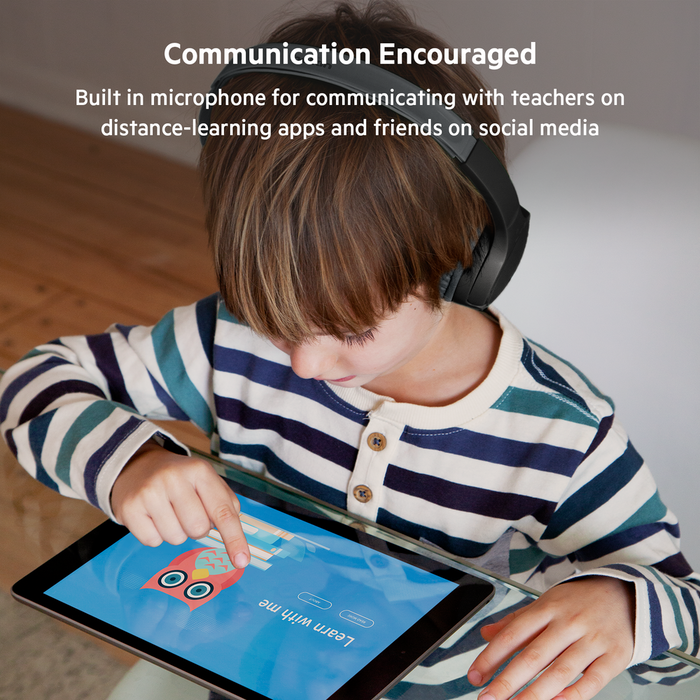 Wireless On-Ear Headphones for Kids, Black, hi-res