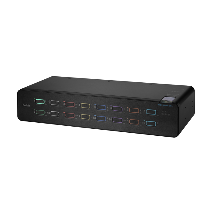 Universal 2nd Gen Secure KVM Switch, 16-Port Single Head w/ CAC, Black, hi-res