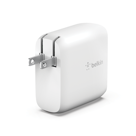 Dual USB-C PD GaN Wall Charger 68W, White, hi-res