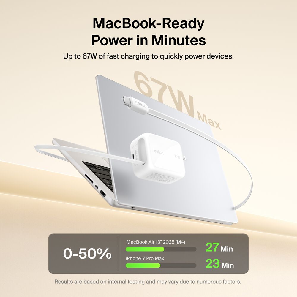 Retractable GaN Wall Charger 67W, , hi-res