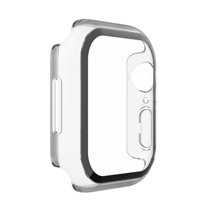 Antimikrobieller TemperedCurve 2-in-1-Displayschutz mit Schutzrand für die Apple Watch Series 8/7, Durchsichtig, hi-res