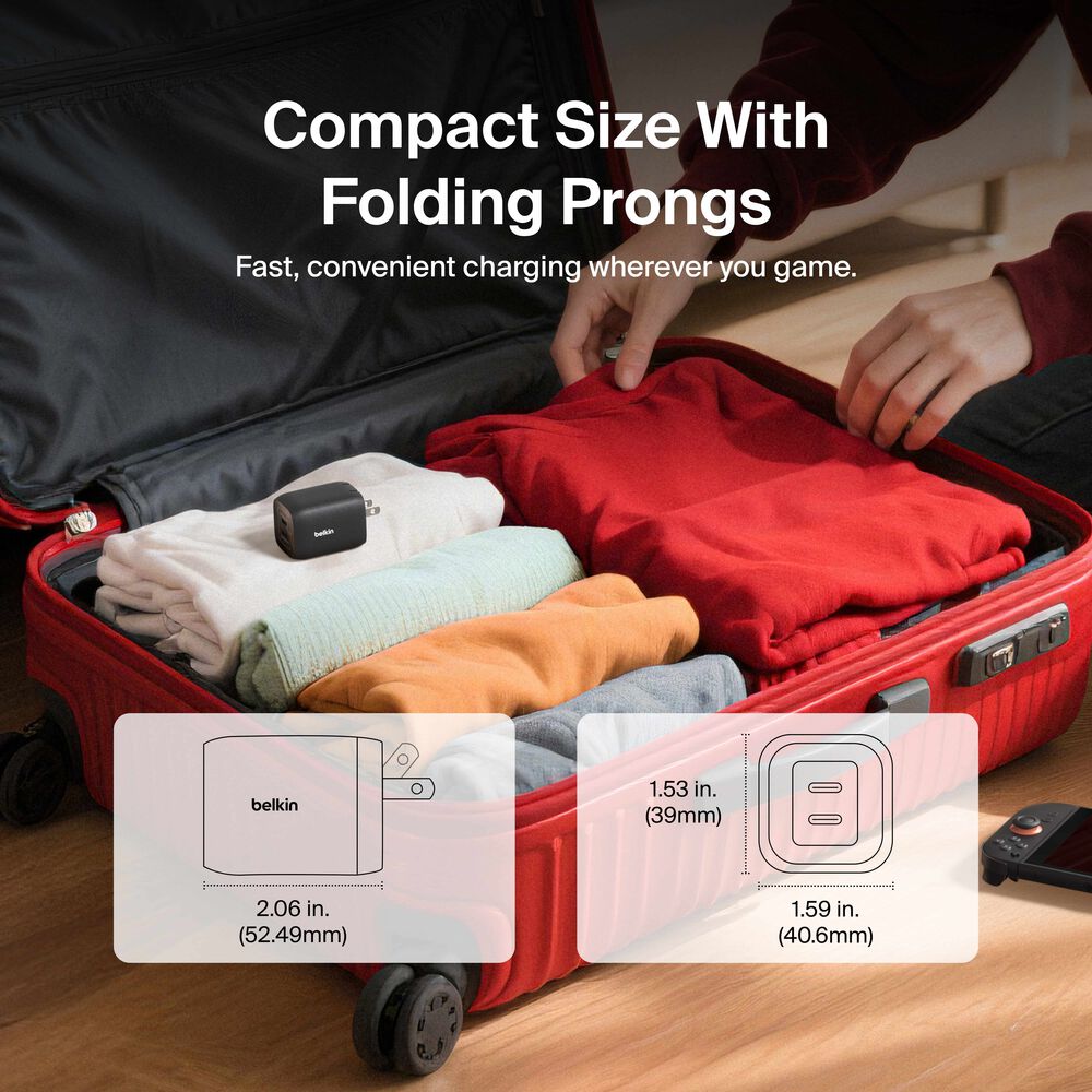 Dual USB-C Wall Charger 65W for Nintendo Switch 2, Black, hi-res