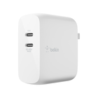 BOOST↑CHARGE™ 63 瓦双 USB-C 口 PD GaN 壁式充电器, 白色的, hi-res
