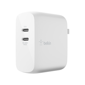 BOOST↑CHARGE™ 63 瓦双 USB-C 口 PD GaN 壁式充电器, 白色的, hi-res