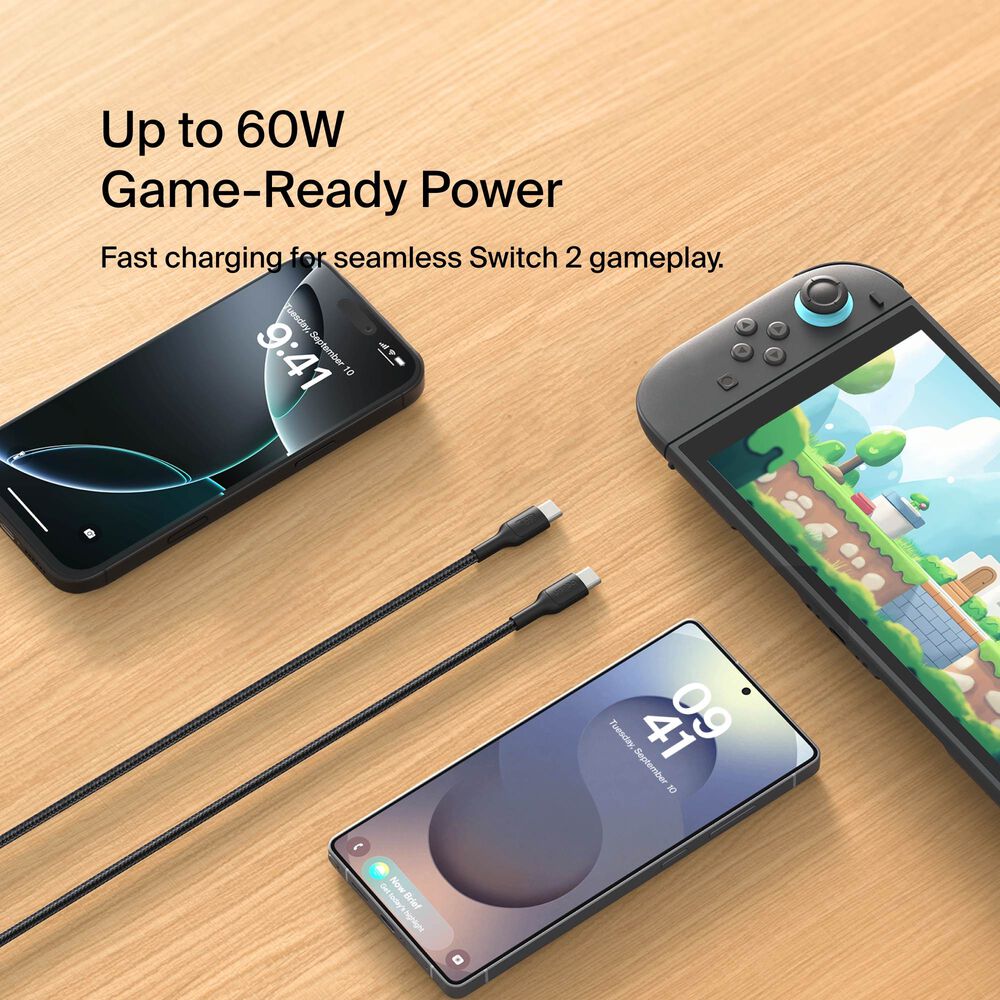 USB-C to USB-C Cable 60W for Nintendo Switch 2, Black, hi-res