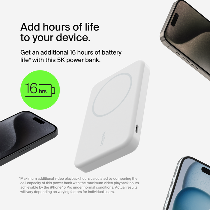 BoostCharge Pro Wireless Power Bank 5K/8K/10K charge to go,  MagSafe-compatible | Belkin US