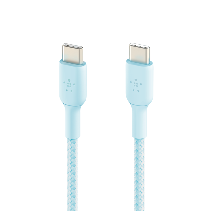 Braided USB-C to USB-C Cable, Blue, hi-res