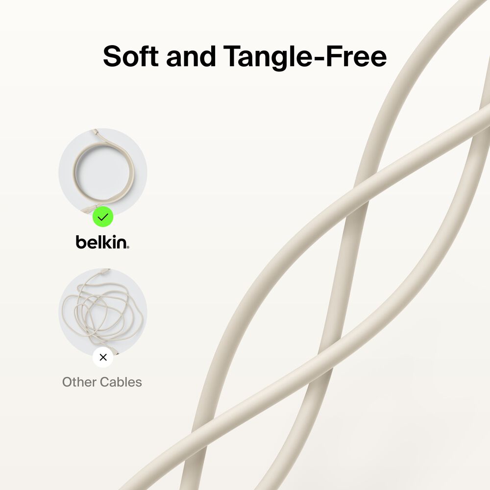 USB-A Cable with Lightning Connector, 3.3ft/1m, Sand, Sand, hi-res