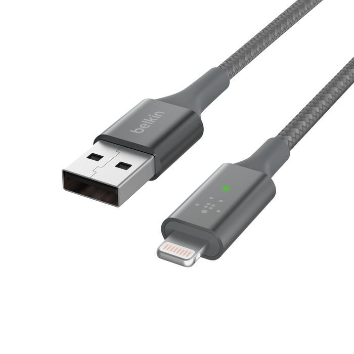 Cable Lightning a USB-A con LED inteligente, Gris, hi-res
