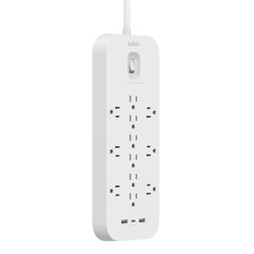 12 Outlet Surge Protector + USB-C and USB-A ports, , hi-res