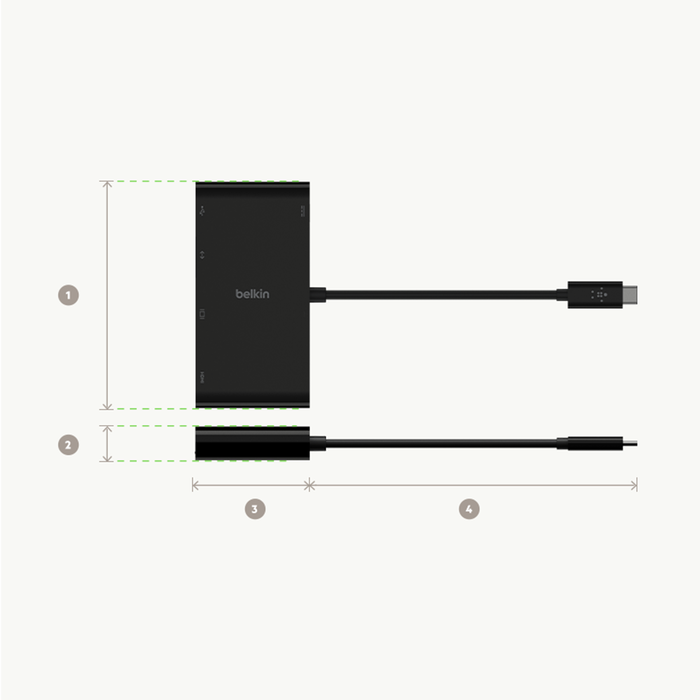 USB-C Multimedia + Charge Adapter (100W) | Belkin US