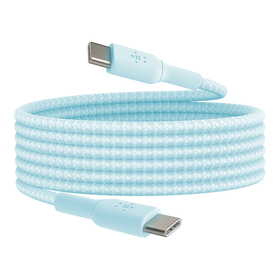 Braided USB-C to USB-C Cable, Blue, hi-res
