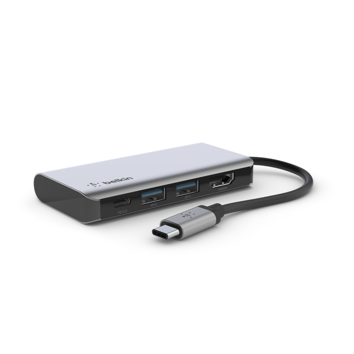 USB-C 4-in-1 Multiport Adapter, Gris, hi-res