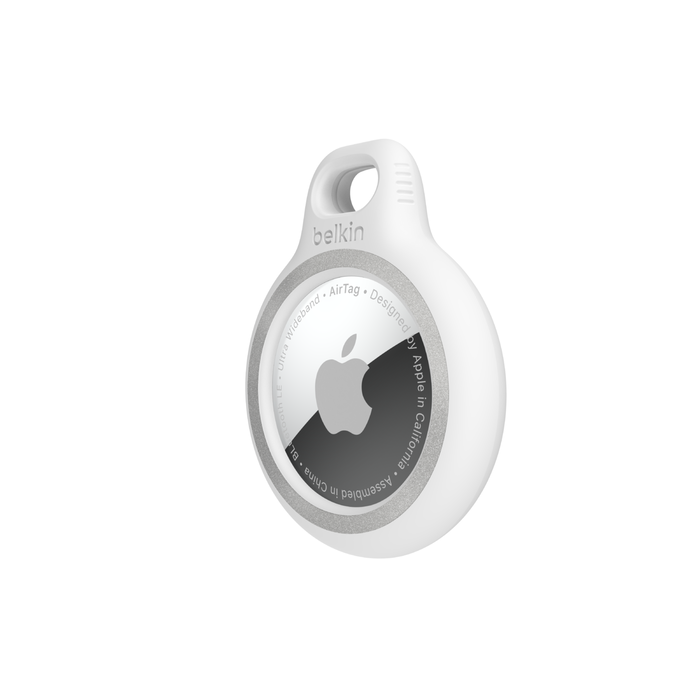 Reflective Secure Holder with Key Ring for Apple AirTag, Blanc, hi-res
