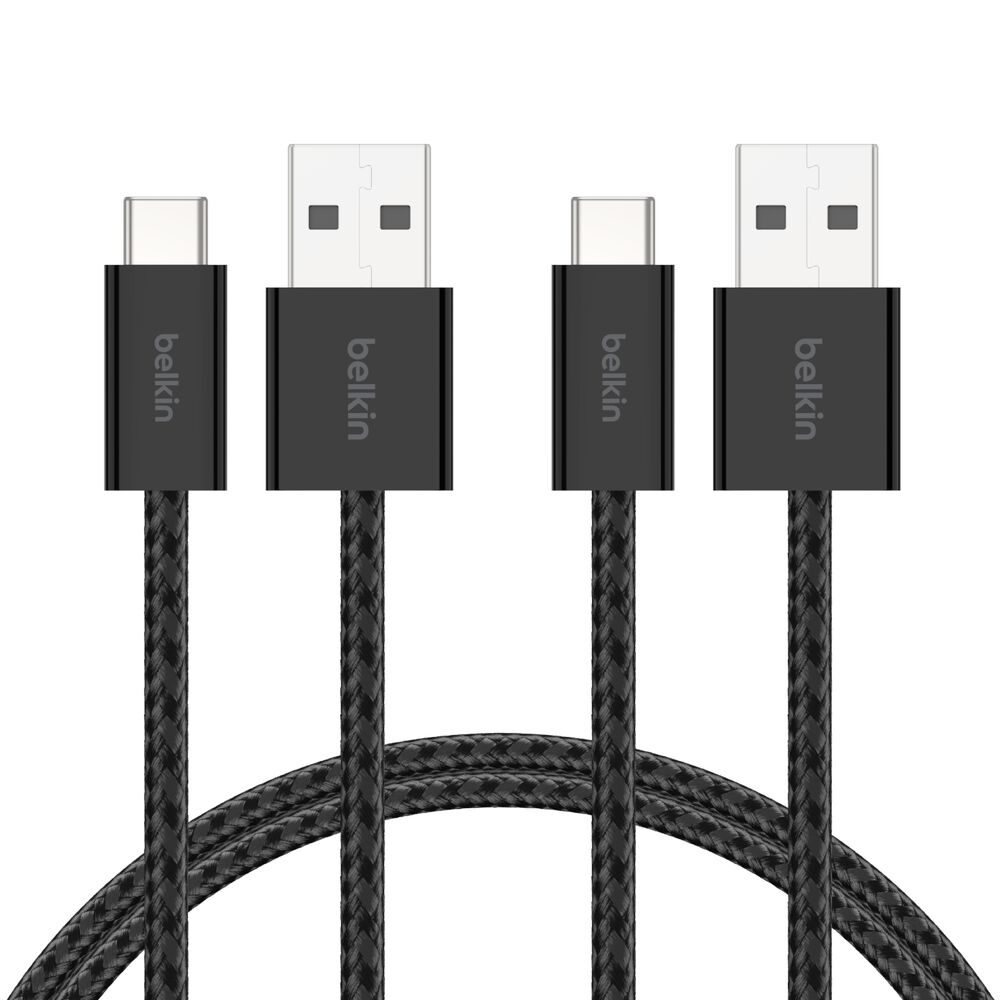 USB-A/USB-C-kabel (15 W), 2-Pack, Zwart, hi-res