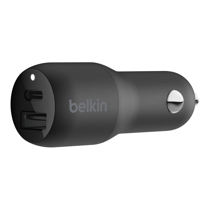  AILKIN Cargador de coche, 30 W PD USB tipo C bloque de carga  rápida de doble puerto USB C enchufe cargador Carro adaptador de encendedor  de corriente para iPhone 15 14