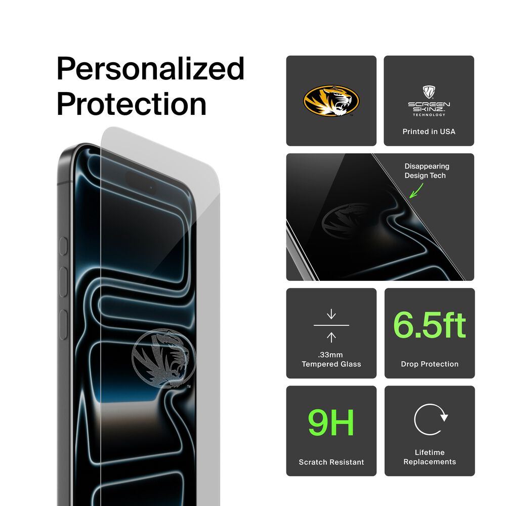 Missouri Tigers Custom Glass Screen Protector, , hi-res