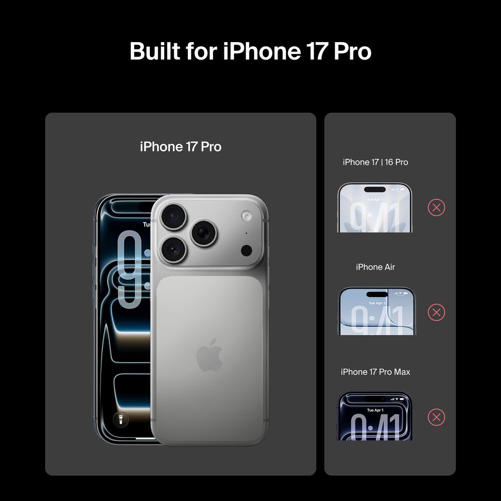 InvisiGlass Privacy Filter Screen Protector for iPhone 17 Pro, , hi-res