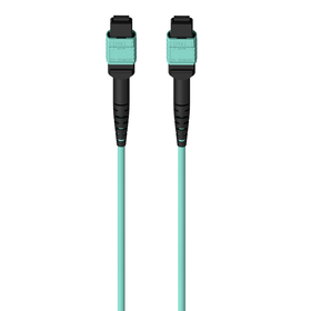 MTP to MTP MPO Fiber Optic Cable, 40GbE Aqua MTP/MTP, 50/125, OM3, Plenum, Aqua, hi-res