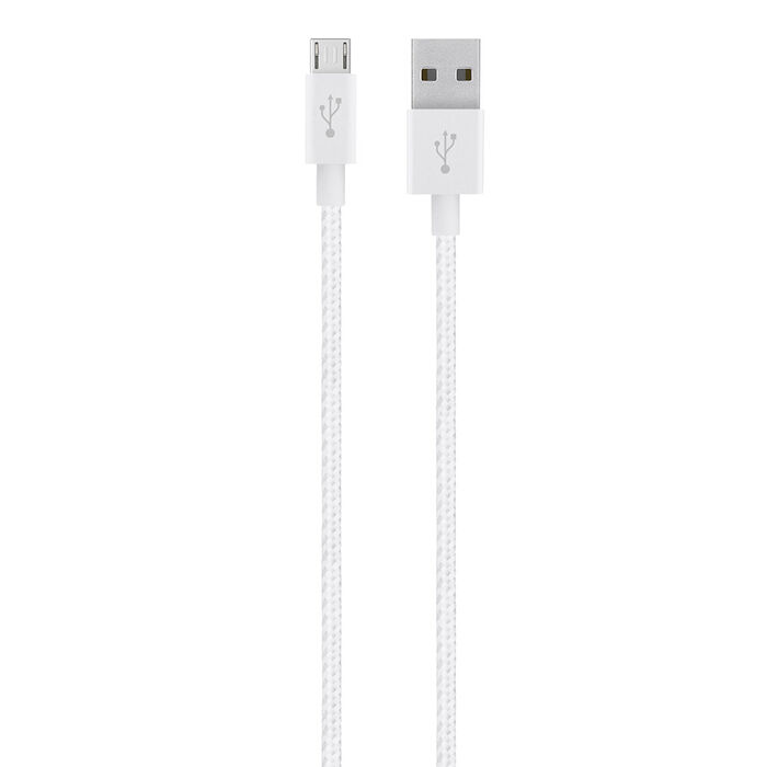 Metallic Micro-USB to USB Cable, White, hi-res