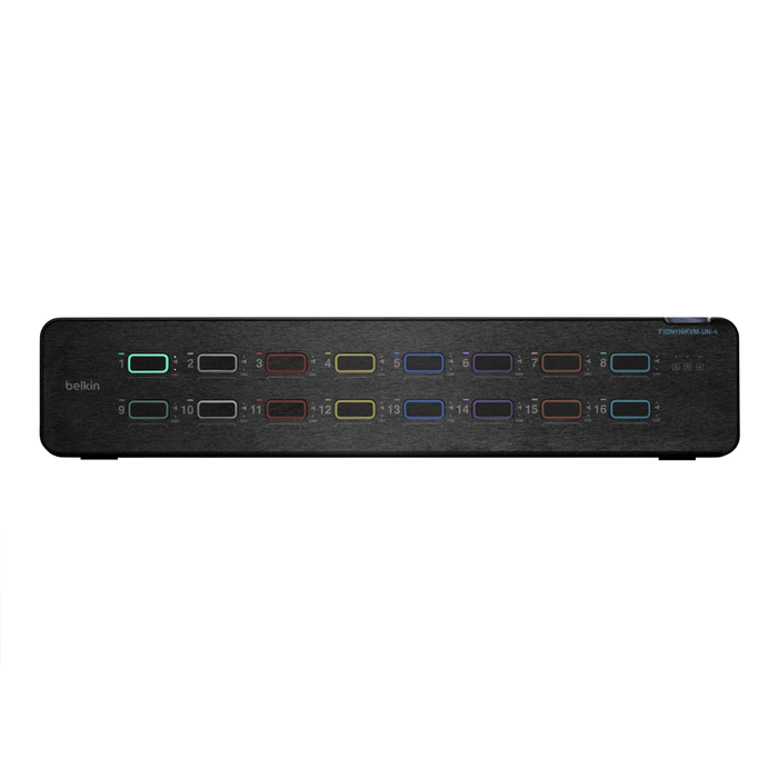 Universal 2nd Gen Secure KVM Switch, 16-Port Single Head w/ CAC, Black, hi-res