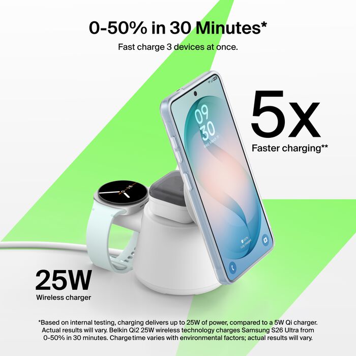 Modular Charging Dock with Qi2 25W, White, hi-res