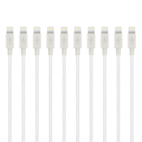 Metallic Lightning to USB Cable, 10-Pack, White, hi-res