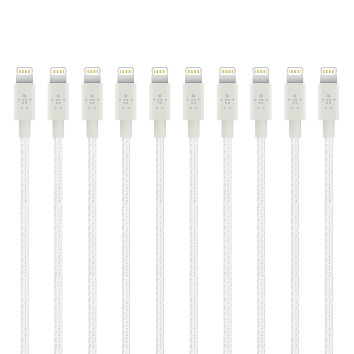 Metallic Lightning to USB Cable, 10-Pack, White, hi-res