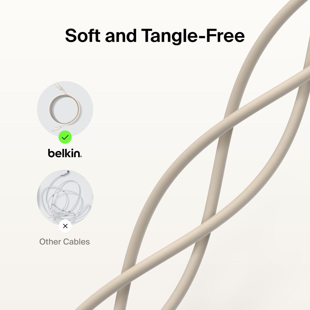 USB-C to USB-C Cable 60W, 6.6ft/2m, Sand, Sand, hi-res