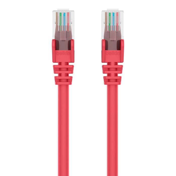 Cat6 Snagless Patch Cable, 12 Feet  Red, Red, hi-res